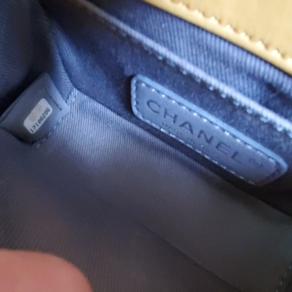 CHANEL Yellow Velvet Mini Boy - Picture 5 of 8